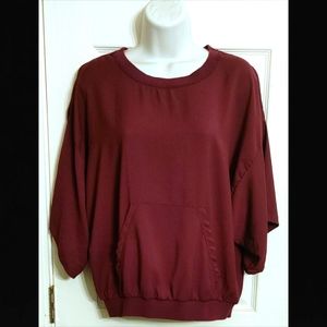 FOREVER 21 Burgundy Dolman Batwing Top Medium